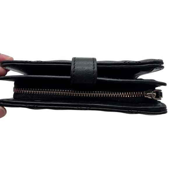 Kate Spade Natalia Quilted Leather Medium Compact Bifold Wallet in Black - Picture 10 of 13